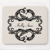 Ebony Chic Damask Mousepad (Vorne)