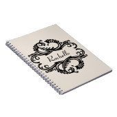 Ebony Chic Damask Notebook Notizblock (Rechte Seite)
