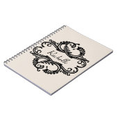 Ebony Chic Damask Notebook Notizblock (Linke Seite)