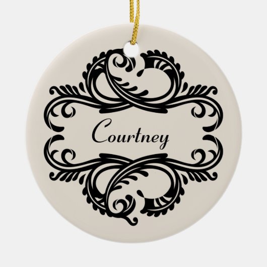 Ebony Chic Damask Ornament (Vorne)