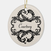 Ebony Chic Damask Ornament (Links)