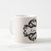 Ebony Chic Damask Tasse (Vorderseite Links)