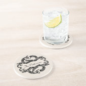 Ebony Chic Damask Untersetzer (Seite)