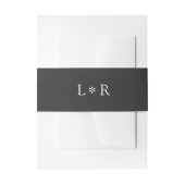 Ebony | Chic Minimal Monogram Wedding Einladungsbanderole (Vorderseite Beispiel)