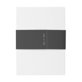 Ebony | Chic Minimal Monogram Wedding Einladungsbanderole (Rückseitenbeispiel)