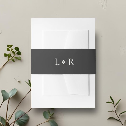 Ebony | Chic Minimal Monogram Wedding Einladungsbanderole