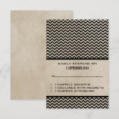 Ebony Chic Zickzack Response Card RSVP Karte (Vorne/Hinten)
