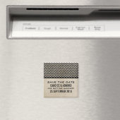 Ebony Chic Zickzack Save the Date Magnet (In Situ (Geschirrspüler))