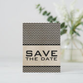 Ebony Chic Zickzack Save the Date Postkarte (Stehend Vorderseite)