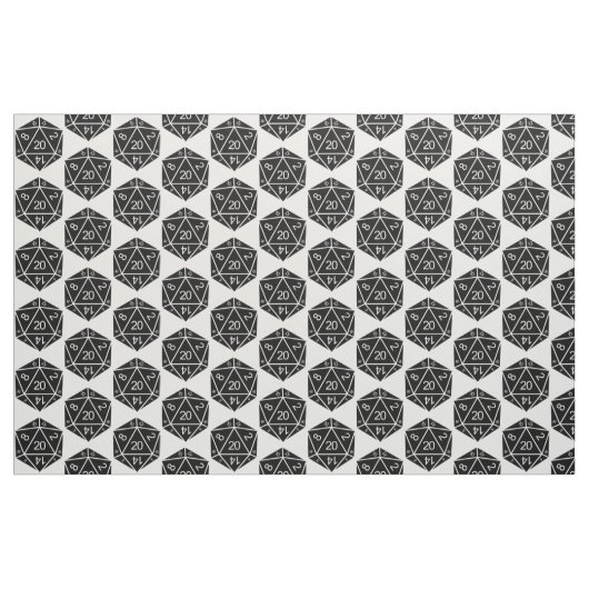 Ebony D20 Dice Fabric Stoff (Yard (91,4 cm))