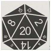 Ebony D20 Dice Fabric Stoff (Nahaufnahme)