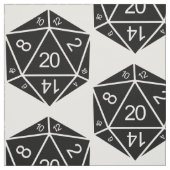 Ebony D20 Dice Fabric Stoff (Muster)