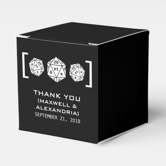 Ebony D20 Dice Gamer Gefälligkeitsboxen Geschenkschachtel (Vorderseite)