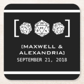 Ebony D20 Dice Gamer Paper-Untersetzer Rechteckiger Pappuntersetzer (Vorderseite)