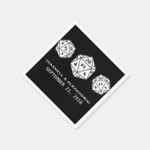 Ebony D20 Dice Gamer Wedding Paper Napkins Serviette (Ecke)