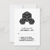 Ebony D20 Dice Response Card RSVP Karte (Vorderseite)