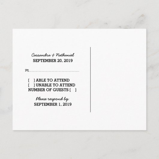 Ebony D20 Dice Response Postkarte (Rückseite)