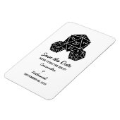 Ebony D20 Dice Save the Date Magnet (Linke Seite)
