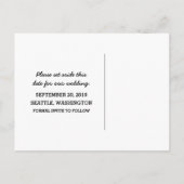 Ebony D20 Dice Save the Date Postkarte (Rückseite)