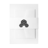 Ebony D20 Dice Wedding Belly Bands Einladungsbanderole (Vorderseite Beispiel)