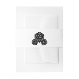 Ebony D20 Dice Wedding Belly Bands Einladungsbanderole