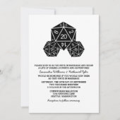 Ebony D20 Dice Wedding Einladung (Vorderseite)