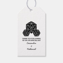 Ebony D20 Dice Wedding Gift Tags Geschenkanhänger