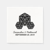 Ebony D20 Dice Wedding Paper Napkins Serviette (Vorderseite)