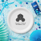 Ebony D20 Würfel Hochzeitspapier-Teller Pappteller (Party)