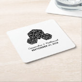 Ebony D20 Würfel Hochzeitspapier-Untersetzer Rechteckiger Pappuntersetzer (angewinkelt)