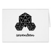 Ebony D20 Würfel Tischnummer Card (Vorderseite (Horizontal))