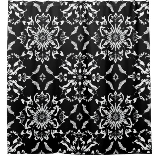 Ebony Damask Duschvorhang (Vorderseite)