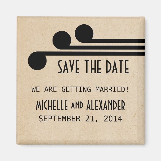 Ebony Deko Chic Save the Date Magnet (Vorne)