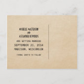 Ebony Deko Chic Save the Date Postkarte (Rückseite)