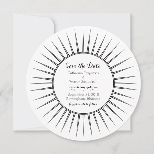 Ebony Deko Retro Save the Date einladen (Vorderseite)