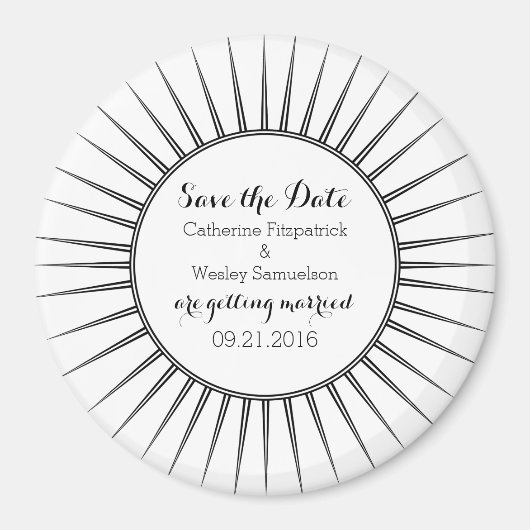 Ebony Deko Retro Save the Date Magnet (Vorne)