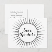 Ebony Deko Retro Save the Date Postkarte (Vorne/Hinten)