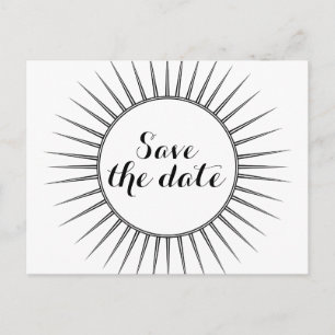 Ebony Deko Retro Save the Date Postkarte