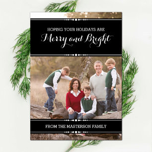 Ebony Einfach Chic Holiday Foto Flat Card Feiertagskarte