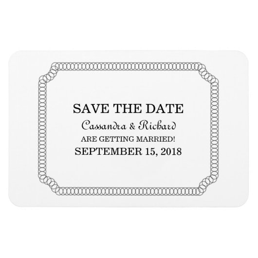 Ebony eingekreist Ticket Speichern Sie das Datumsm Magnet (Horizontal)