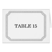 Ebony Eingekreiste Ticket Tischnummer Card (Vorderseite (Horizontal))