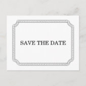 Ebony Eingezeichnetes Ticket Save the Date Postkar Ankündigungspostkarte (Vorderseite)