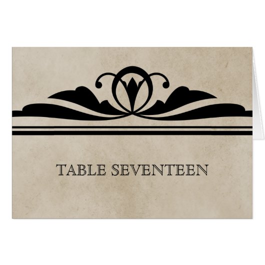 Ebony Elegant Deko Tischnummer Card (Vorderseite (Horizontal))