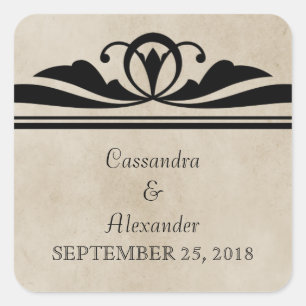 Ebony Elegant Deko Wedding Stickers