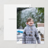 Ebony Elegante Snowflakes Foto Postkarte (Vorne/Hinten)
