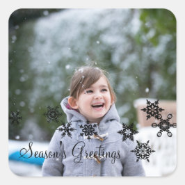 Ebony Elegante Snowflakes Foto Sticker