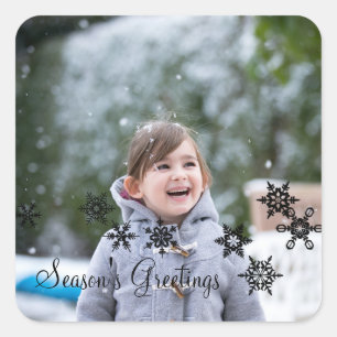 Ebony Elegante Snowflakes Foto Sticker