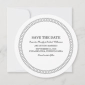 Ebony Encirclated Round Save the Date einladen Einladung (Vorderseite)