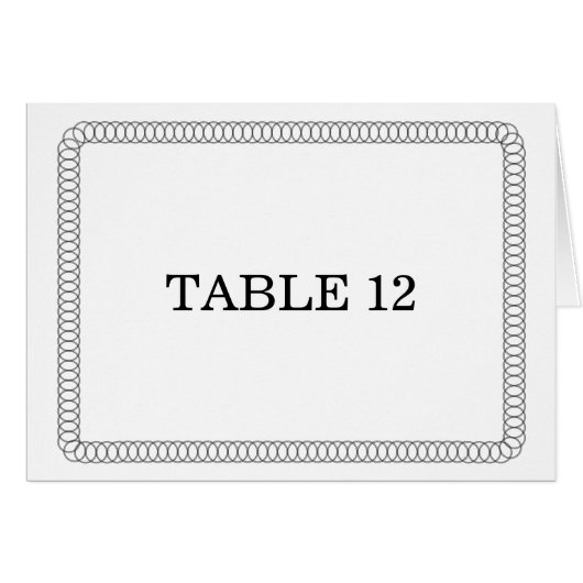 Ebony Encirclated Rounded Tischnummer Card (Vorderseite (Horizontal))