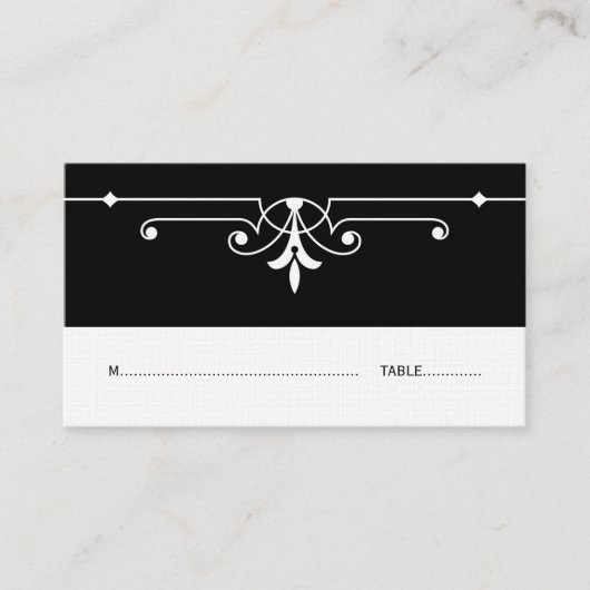 Ebony Extravagant Ornamental Platzkarte (Vorderseite)